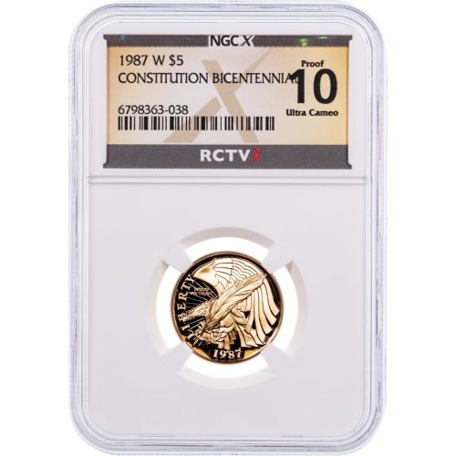 $5 1987-W Bicentennial of the Constitution Gold Commemorative NGCX PF10
