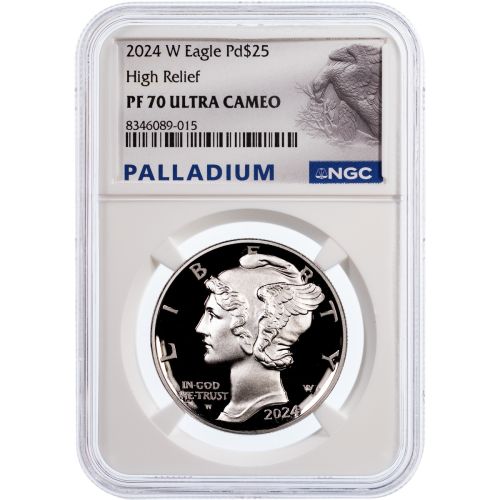$25 2024-W 1oz High Relief Palladium Eagle NGC Proof 70 Ultra Cameo
