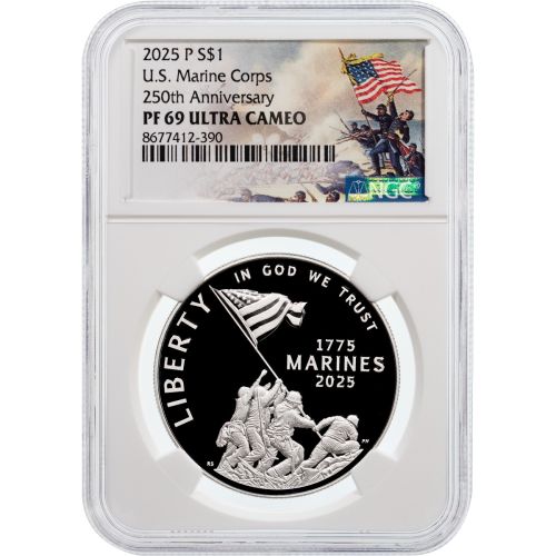 $1 2025-P U.S. Marine Corps Silver Dollar NGC PF69 UCAM