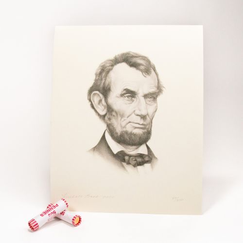 Limited Edition Abraham Lincoln Portrait Print Signed and Numbered by Lyndall Bass 