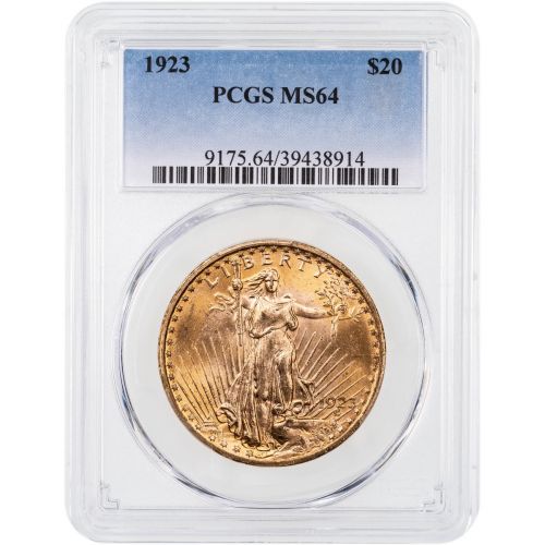 1923-P Saint Gaudens $20 Double Eagle PCGS/NGC MS64