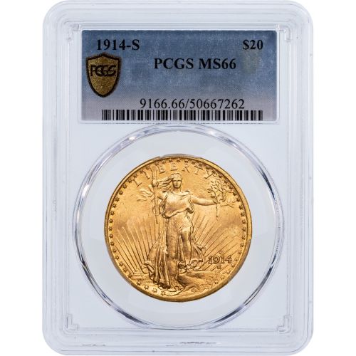 $20 1914-S Saint-Gaudens Gold Double Eagle NGC/PCGS MS66