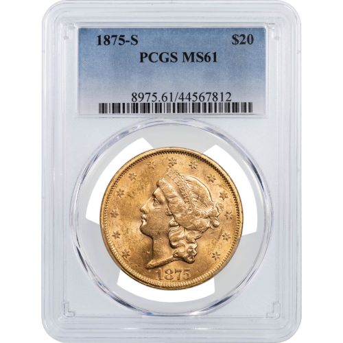 1875-S Type 2 Gold Liberty Double Eagle NGC/PCGS MS61