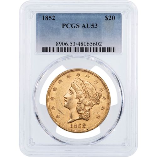 $20 1852-P Liberty Head Gold Double Eagle NGC/PCGS AU53