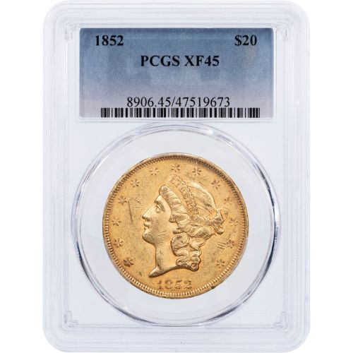 $20 1852 Liberty Head Gold Double Eagle PCGS XF45