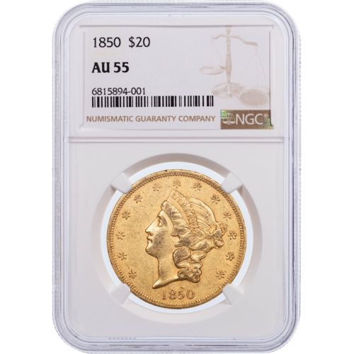 1850-P Liberty Head Gold Double Eagle NGC AU55