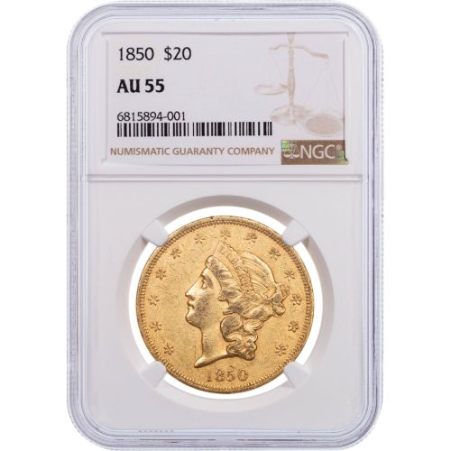 1850-P Liberty Head Gold Double Eagle NGC AU55