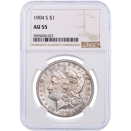 $1 1904-S Morgan Silver Dollar NGC AU55