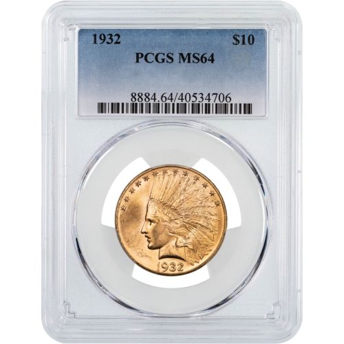 $10 1932-P Saint-Gaudens Indian Head  Gold Eagle PCGS/NGC MS64