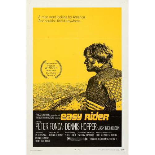 Columbia, "Easy Rider" 1969 Movie Poster PRESERVED, Starring Peter Fonda 