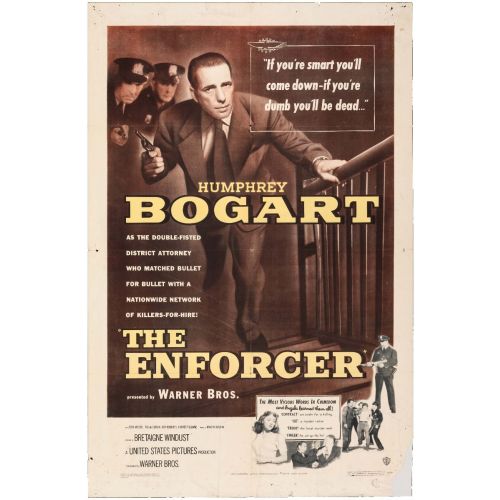 Warner Bros, "The Enforcer (Bogart), 1951 Folded, Fine+, 27 x 41