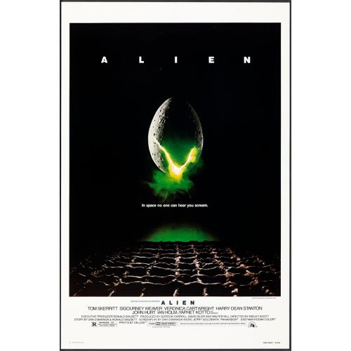 Vintage Movie Poster 'Alien' Starring Sigourney Weaver