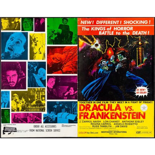 Vintage Movie Poster 'Dracula vs. Frankenstein' Starring Lon Chaney Jr.
