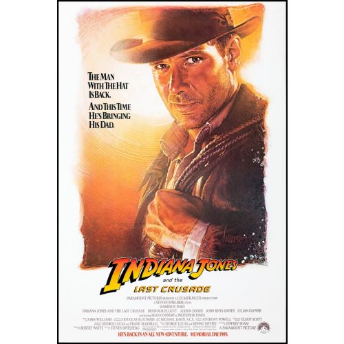 Vintage Movie Poster 'Indiana Jones and the Last Crusade' Starring Harrison Ford