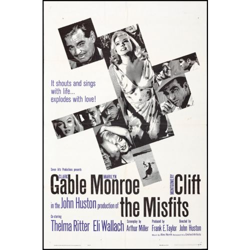 Vintage Movie Poster 'The Misfits' Starring Clark Gable and Marilyn Monroe