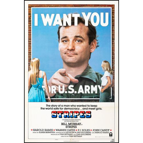 Vintage Movie Poster 'Stripes', 1981 Starring Bill Murray and Harold Ramis