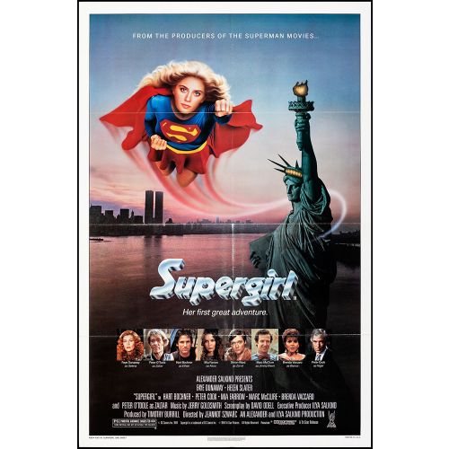 Vintage Movie Poster 'Supergirl', 1984 Starring Faye Dunaway and Helen Slater