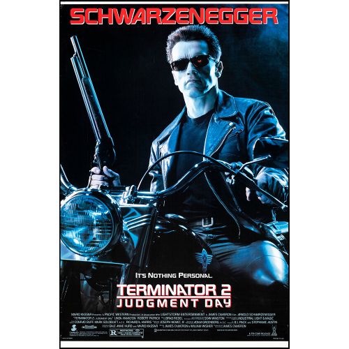 Vintage Movie Poster Terminator 2: 'Judgement Day', 1991 Starring Arnold Schwarzenegger and Linda Hamilton