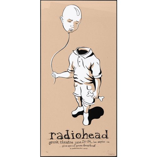 Radiohead at the Greek Theatre, 2006 Autographed Limited Edition and Hand-Numbered Concert Poster