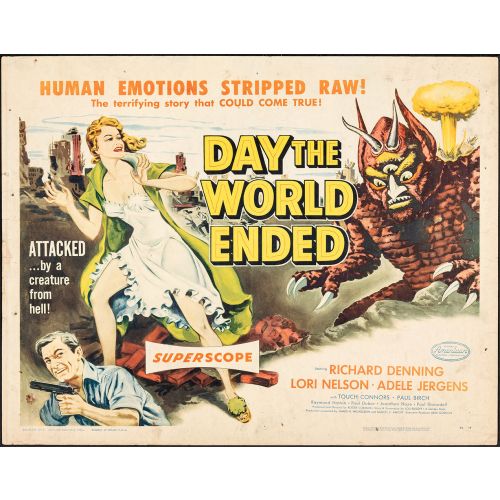 Vintage Movie Poster 'Day the World Ended', American Releasing Group Starring Richard Denning and Lori Nelson