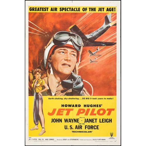Vintage Movie Poster 'Jet Pilot', 1957 Starring John Wayne and Janet Leigh