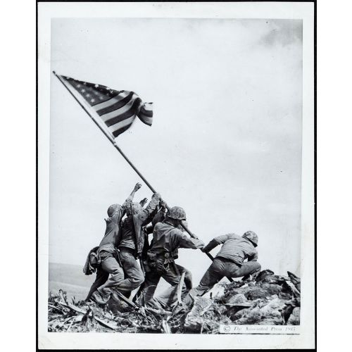 Flag Raising at Iwo Jima, 1945 Patriotic Press Photo 