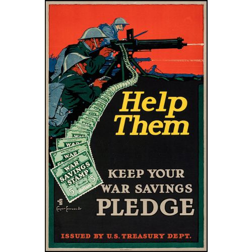 World War 1 Patriotic poster, 'Help Them!'