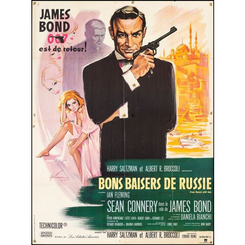Vintage Movie Poster James Bond: 'From Russia with Love', 1980 Starring Sean Connery and Daniela Bianchi