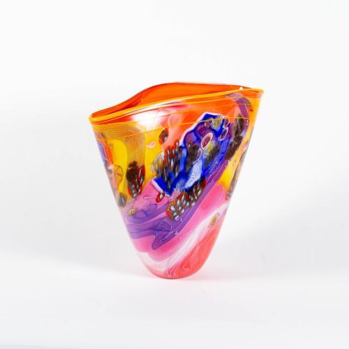 Red and Orange Hunting Glass Vessel