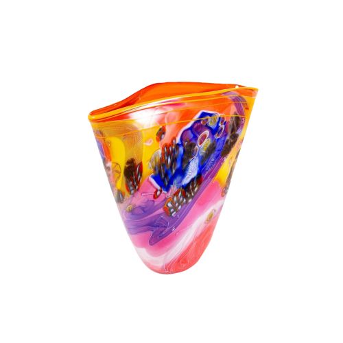 Red and Orange Hunting Glass Vessel