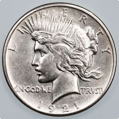 Set of 2: 1921 High Relief Peace Dollar AU and 2021 Peace Dollar in Original Government Packaging 
