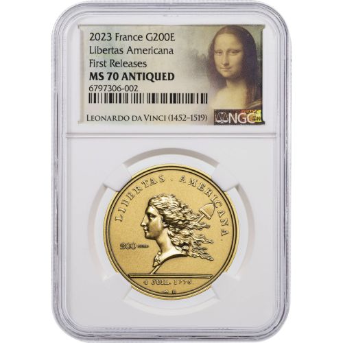 2023 1oz Gold Libertas Americana NGC MS70 First Release Antiqued       