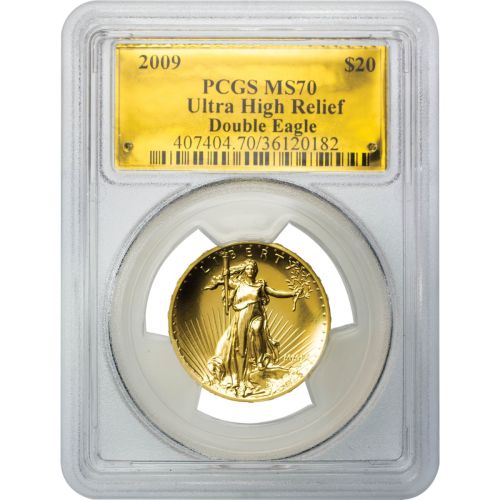 2009 Ultra High Relief $20 Gold Saint Gaudens Double Eagle NGC/PCGS MS70