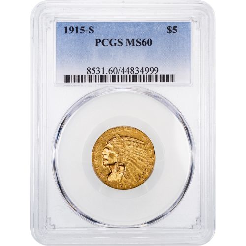 1915-S Indian Head Gold Half Eagle NGC/PCGS MS60