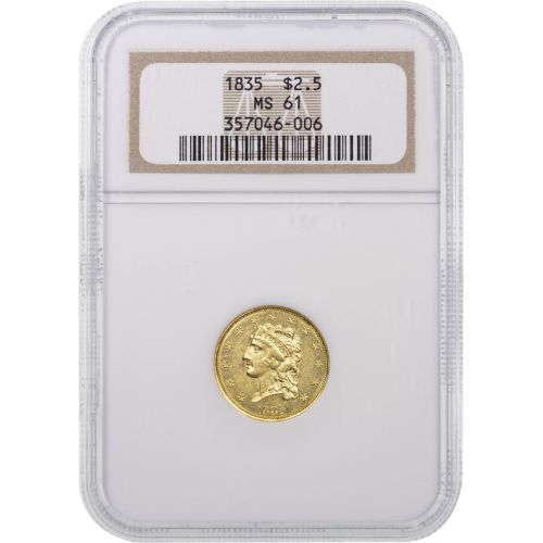 1835-P Classic Head Gold Quarter Eagle NGC/PCGS MS61  