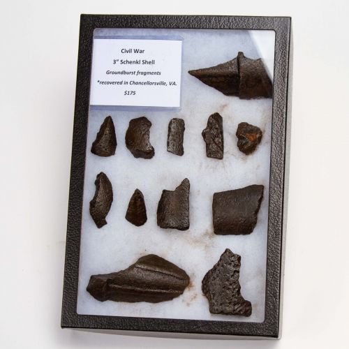 Civil War 3" schentel shell groundburst fragments