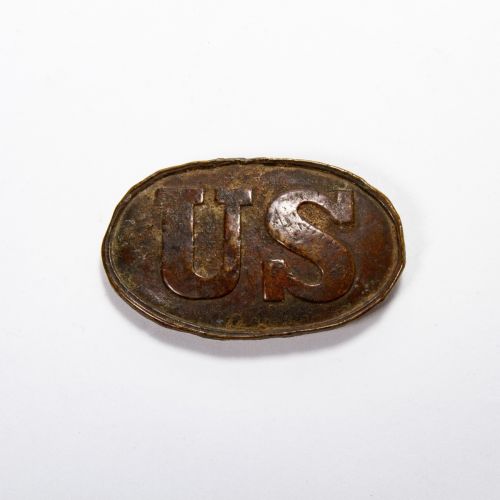 Excavated Civil War US Oval Belt Plate Buckle with Hooks