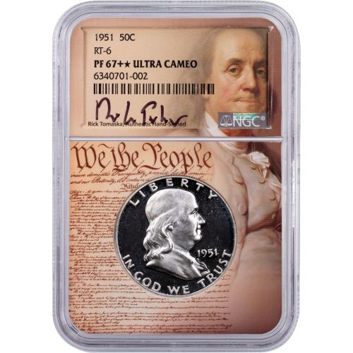 1951 Franklin Half Dollar NGC PF67+ Star UCAM RT6 We the People Label Including Rick’s Cameo Book 