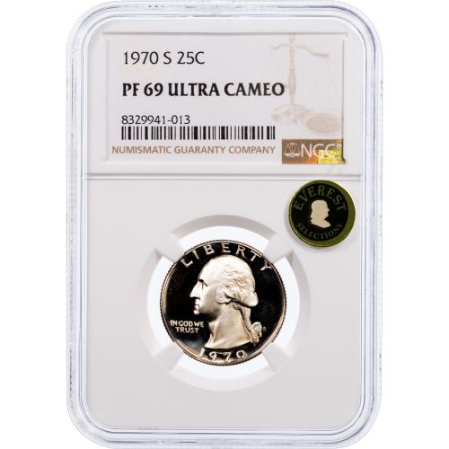 .25 1970-S Washington Quarter NGC Proof 69 Ultra Cameo Everest