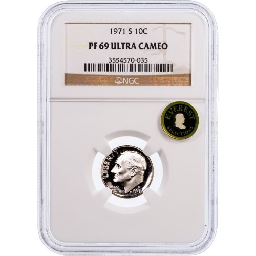 .10 1971-S Roosevelt Dime NGC Proof 69 Ultra Cameo Everest