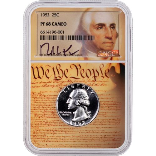.25 1952 Washington Quarter CTD Signature Series NGC PF68 Cameo