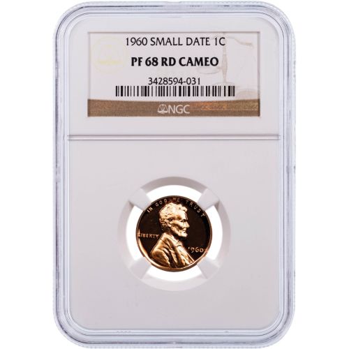 .01 1960 Small Date Lincoln Cent NGC PF68 Cameo Everest