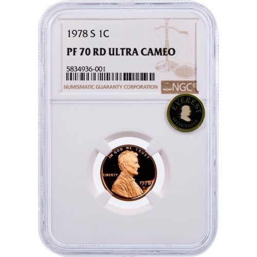 .01 1978-S Lincoln Cent NGC PF70 Ultra Cameo Everest