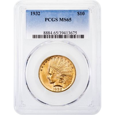 1932-P Indian Head $10 Gold Eagle MS65