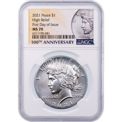 2021-P High Relief Peace Dollar NGC MS70 First Day of Issue