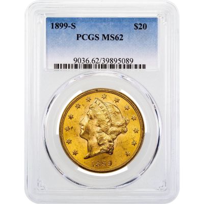 1899-S Liberty Head $20 Gold Double Eagle MS62