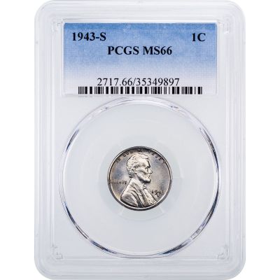 1943-S Steel Lincoln Cent PCGS MS66