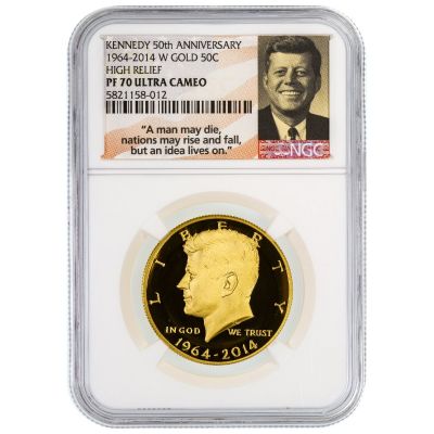 2014-W 3/4oz $.50 Gold Kennedy Half Dollar PF70 Ultra Cameo