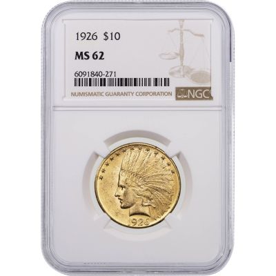 1926-P Indian Head $10 Gold Eagle NGC/PCGS MS62   