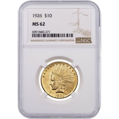 1926-P Indian Head $10 Gold Eagle NGC/PCGS MS62   